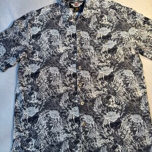 Vintage Harley-Davidson Black and Gray Graphic Shirt Jacket